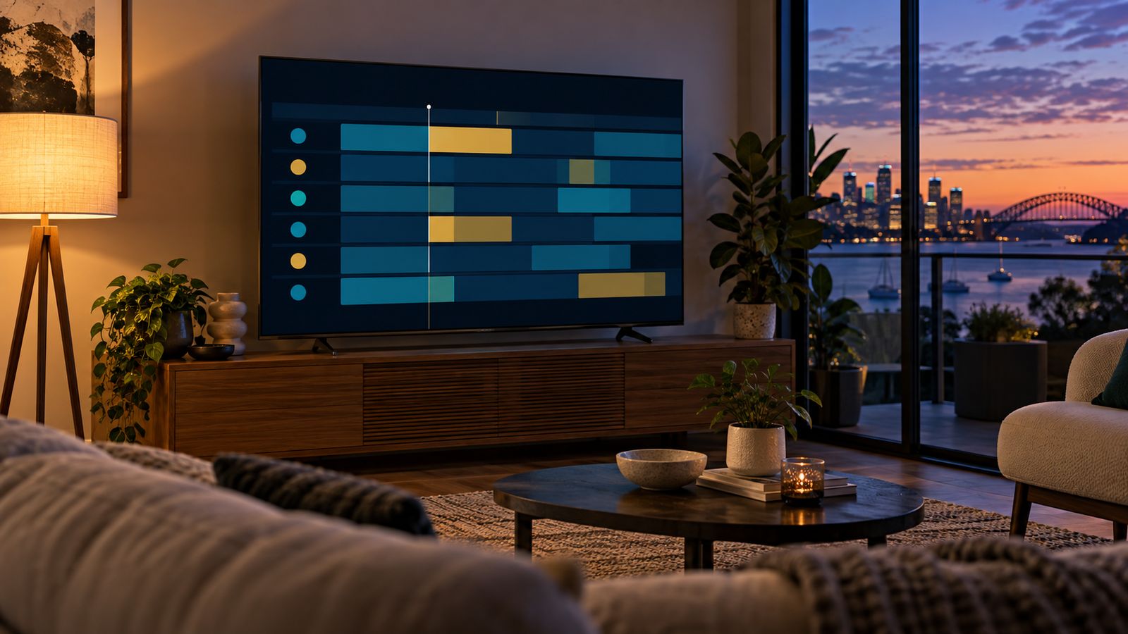 TiviMate setup guide illustrated by a generic television programme grid